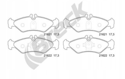 Тормозные колодки ham. mercedes, vw breck 21621 фото №1