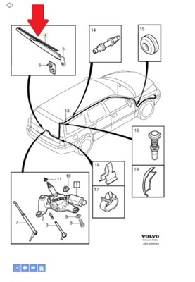 ЛИСТ ЗАДНЕЙ ДВОРНИКИ VOLVO V70, XC70 30753767