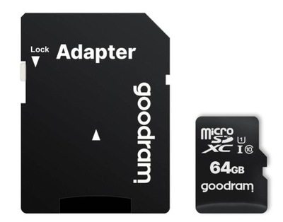 GOODRAM KARTA PAMIĘCI MICROSD 64GB M1AA-0640R12 + ADAPTER SD U1 UHS-I