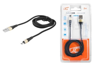 KABEL DO ŁADOWARKI USB- microUSB 1m OPLOT CZARNY