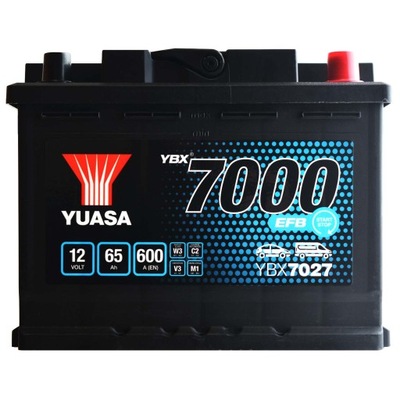 YUASA YBX7027 EFB СТАРТ-STOP 12V 65AH 600A P+ YBX 7027