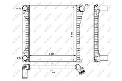 NRF INTERCOOLER AUŠINTUVAS ORO ĮSIURBIMO LAND ROVER RANGE ROVER 