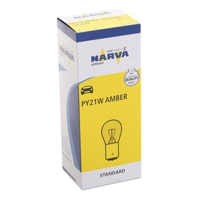 NARVA LUZ DE AUTOMÓVIL PY21W 12V 21W BAU15S AMBER POMARANCZOWA 10 SZTUK.  