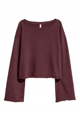 H&M HM Krótka bluza Burgundowy 36 S