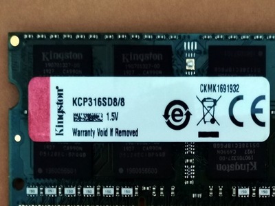 DDR3 8GB KingSton 12800