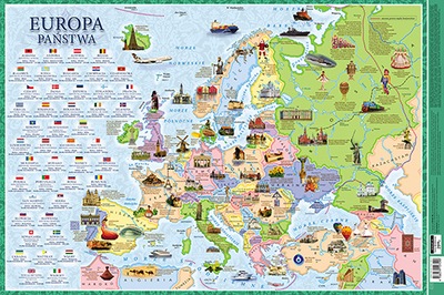 PODKŁADKA 3W MAPA EUROPA PAŃSTWA