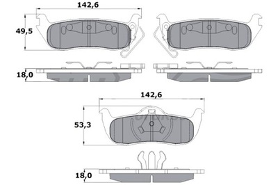 TOMEX BRAKES TRINKELĖS STABDŽIŲ JEEP GRAND CHEROKEE 05-10 GAL. 