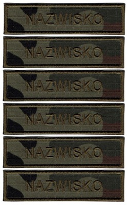 IMIENNIK wojskowy nazwisko wojskowe na mundur WZ2010 US-22 wzór 2024 x6