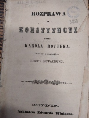 Rotteka ROZPRAWA O KONSTYTUCYI 1848
