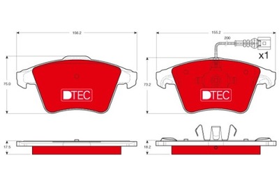 КОЛОДКИ ТОРМОЗНЫЕ - КОМПЛЕКТ DTEC COTEC GDB1556DTE