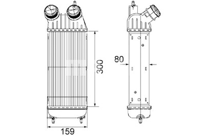 MAHLE INTERCOOLER AUŠINTUVAS ORO ĮSIURBIMO CITROEN JUMPY FIAT 