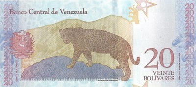 Banknot 20 Bolivar 2018 - UNC