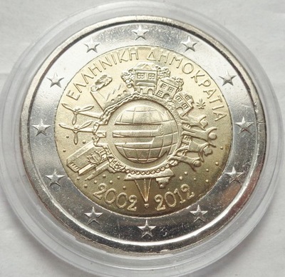 GRECJA - 2 EURO - 2012 - 10 lat EURO