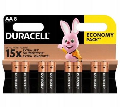 Alkaliczne Baterie Duracell AA / LR6 Basic 8 szt