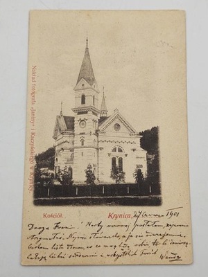 Pocztówka – Krynica. Kościół, 1901 r.
