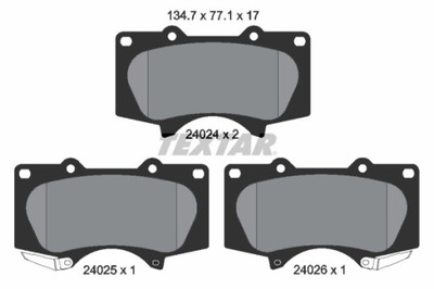 КОЛОДКИ ТОРМОЗНЫЕ TOYOTA ПЕРЕД FJ CRUISER/HILUX/LAND CRUISER/TUNDRA 99- 2402