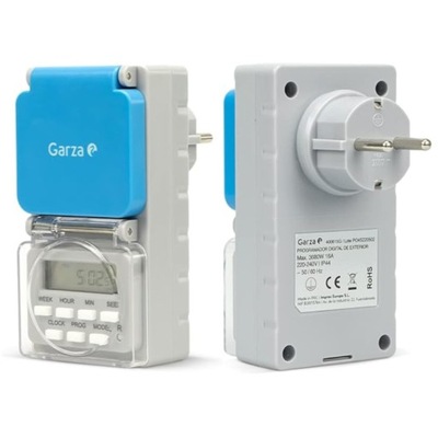 CYFROWY PROGRAMATOR CZASOWY ZEWNĘTRZNY GARZA 8 PROGRAMÓW 3680W 16A