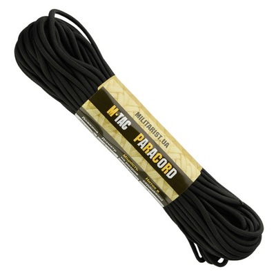 LINKA PARACORD 550 SPADOCHRONOWA TAKTYCZNA 30M NYLON 7 RDZENI M-TAC CZARNA