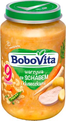 Bobovita obiadek warzywa, ze schabem i kluseczkami