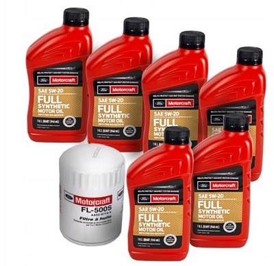 ACEITE MOTORCRAFT 5W20 COMPLETO SYNTHETIC + FILTRO FL500S  