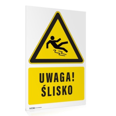 Tabliczka UWAGA ŚLISKO ŚLISKA PODŁOGA 30x40 cm