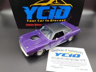 1:18 ACME YCID Exclusive RARE 1971 Plymouth Cuda