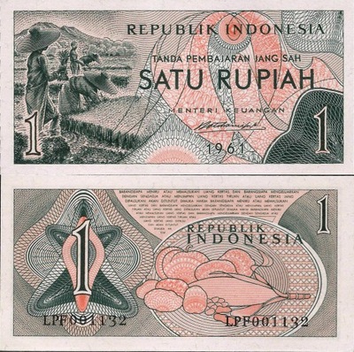 Indonezja 1961 - 1 rupiah - Pick 78 UNC