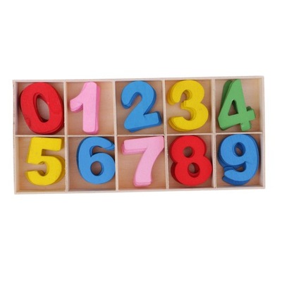 60x Drewniane arabskie cyfry dla dzieci