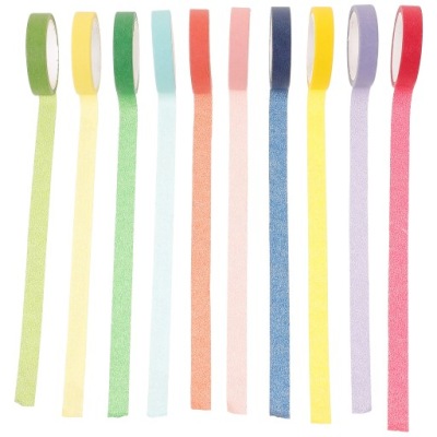 10 ROLEK KOLOROWA TAŚMA PAPIEROWA WASHI DEKORACYJNE NAKLEJKI DO SCRAPBOOKINGU DIY DIA