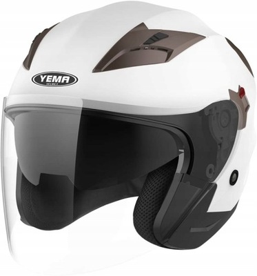 KASK MOTOCYKLOWY YEMA 627 BIAŁY ROZMIAR M 57-58 CM