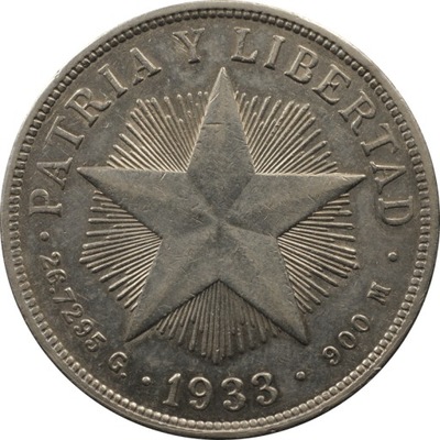 1 peso 1933 Kuba