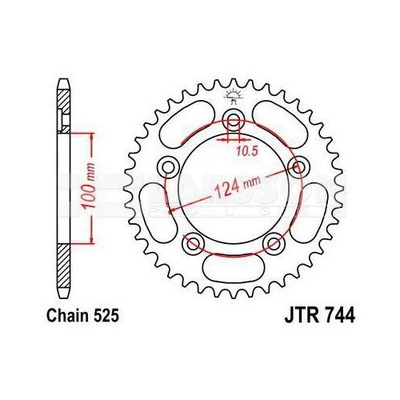 ENGRANAJE PARTE TRASERA JT 38-ZEBOW DUCATI 749 749 2003-2007  