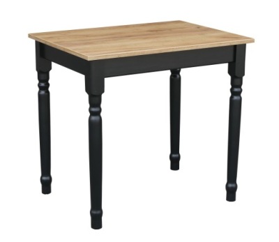 STÓŁ TOCZONY 100x60 4-OSOBOWY STOLIK LOFT CZARNY DĄB CRAFT ZŁOTY