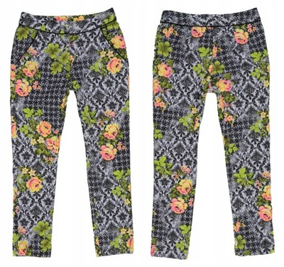 TOPSHOP spodnie w kwiaty cygaretki r. 32