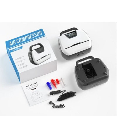 Kompresor Samochodowy 12V 230V Feegar SPRĘŻARKA POMPKA PRZENOŚNA do Kół LED