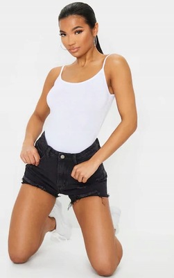 PRETTYLITTLETHING KRÓTKIE SPODENKI JEANSOWE S