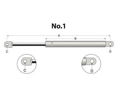 ПРИВОД АМОРТИЗАТОР ГАЗОВОЙ A=285 S=100 F=1050N