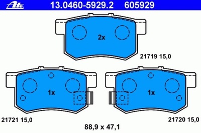 КОЛОДКИ ЗАД HONDA ACCORD 2002-, CIVIC 2001-