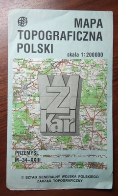 PRZEMYŚL mapa topograficzna 1992 r.