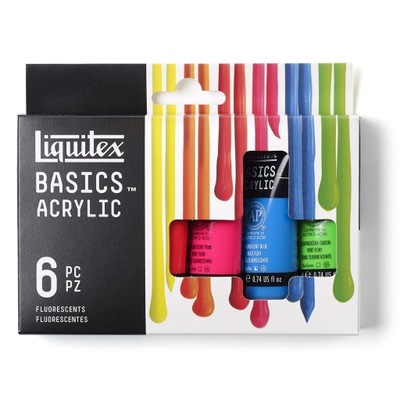 Farby akrylowe Basics Fluo - Liquitex - 6 x 22 ml