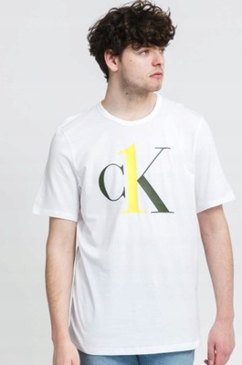 CALVIN KLEIN TSHIRT MĘSKI BIAŁY Z NADRUKIEM L 1MWC