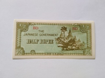 BIRMA 1/2 RUPEE 1942 P13b (7813)