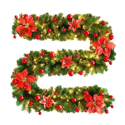 DEKORACJA RATTANOWA ŚWIĄTECZNY WIANEK ZEWNĘTRZNY