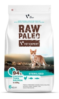 RAW PALEO Sterilised Cat Chicken Tuna Salmon 6kg