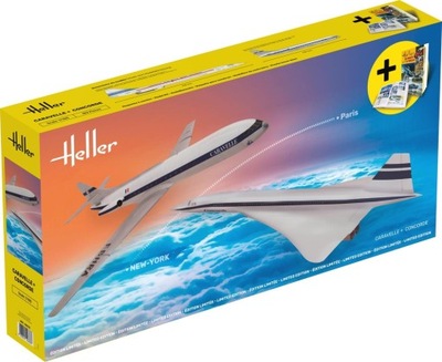 Concorde and Caravelle Heller 50333 skala 1/100