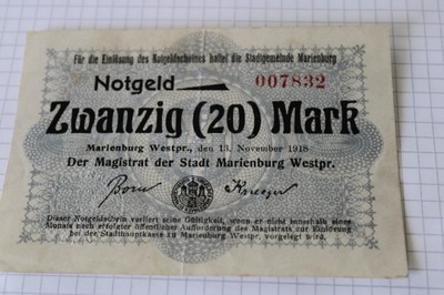 Notgeld - MALBORK 20 marek - 1918