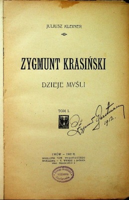 Zygmunt Krasiński dzieje myśli tom I 1912 r.