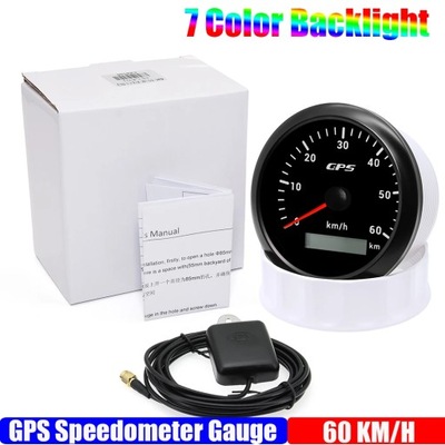 85MM GPS Speedometer For Motorcycle Marine Boat 7 Color Backlight 30~73565 