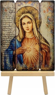 MAJK Ikona religijna NIEPOKALANE SERCE MARYI PANNY 25 x 32 cm Duża