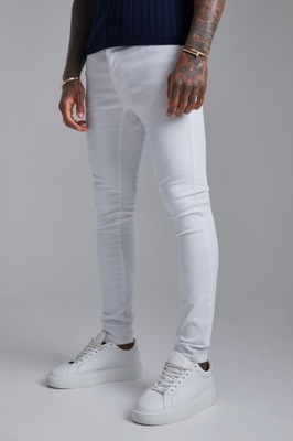 BOOHOOMAN BIAŁE SPODNIE JEANS 7RU LT6__W30